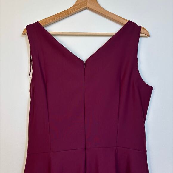 Alex Evenings Compression Dress Size 14 Ruffle Skirt Beaded Detail Wine Cocktail - Picture 5 of 14